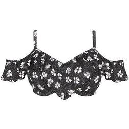 Elomi Plain Sailing Bardot Bikini Top - Black Daisy