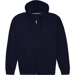 Fruit of the Loom Eversoft Fleece Full Zip Hoodie Sweatshirt Unisex - Navy