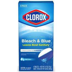 Clorox Automatic Toilet Bowl Cleaner Bleach & Blue 4-pack