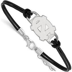 University of North Carolina Leather Bracelet - Black/Silver