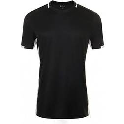 Sols Mens Classico Contrast Short Sleeve Football T-Shirt - Black/White