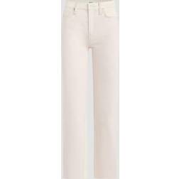 Remi High-Rise Straight-Leg Ankle Jeans Distressed Egret