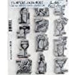 Tim Holtz Cling Stamps 7 X8.5 -Mini Blueprints