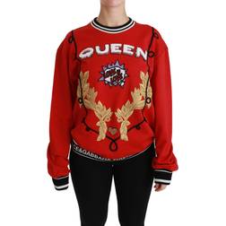 Dolce & Gabbana Queen Sequined Love Pullover Women's Sweater