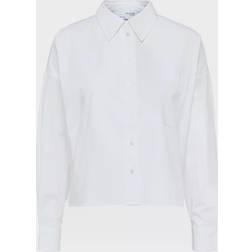 Selected Cropped Shirt - Bright White