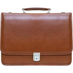 McKlein Lexington Leather Expandable Briefcase, Brown