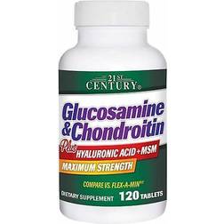 21st Century Glucosamine & Chondroitin Plus Hyaluronic Acid MSM, 120 Tablets 120