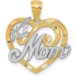 Goldia #1 Mom Heart Pendant - Gold/Silver