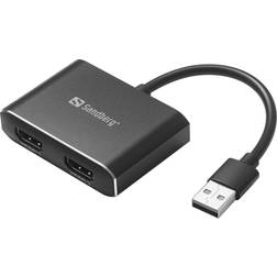 Sandberg USB A 2.0 - 2xHDMI M-F Adapter