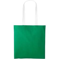 Nutshell Varsity Shopper Long Handle Tote Bag - Kelly Green/White
