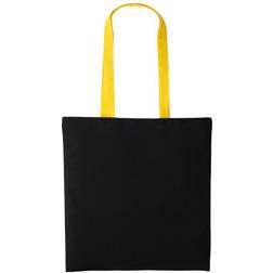 Nutshell Varsity Shopper Long Handle Tote Bag - Black/Sunflower