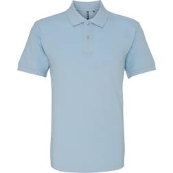 ASQUITH & FOX Men's Plain Short Sleeve Polo Shirt - Sky