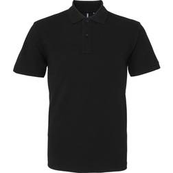 ASQUITH & FOX Men's Plain Short Sleeve Polo Shirt - Black