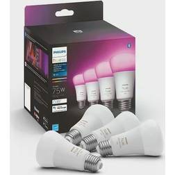 Philips Hue White and Color Ambiance LED Lamps 10.5W E26 4-pack Starter Kit