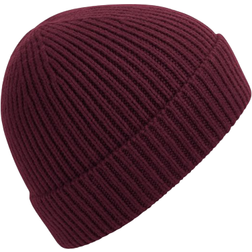 Beechfield Engineered Knit Ribbed Beanie - Burgundy