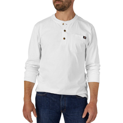 Dickies Heavyweight Henley Long Sleeve T-shirt - White