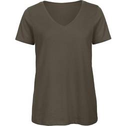 B&C Collection Womens Favourite Organic V-Neck T-shirt - Khaki