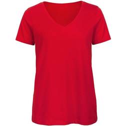 B&C Collection Womens Favourite Organic V-Neck T-shirt - Red