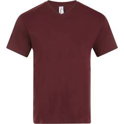 Sols Mens Victory V Neck Short Sleeve T-shirt - Oxblood