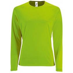 Sols Womens Sporty Long Sleeve Performance T-shirt - Neon Green