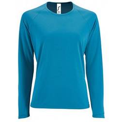 Sols Womens Sporty Long Sleeve Performance T-shirt - Aqua