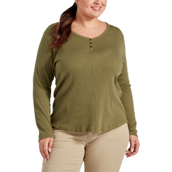 Dickies Women's Henley Long Sleeve Shirt Plus Size - Olive