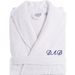 Linum Home Textiles Dad Terry Bathrobe - White/Navy