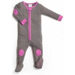 Baby Deedee Sleepsie Warm Footie with Diaper Zip - Slate/Hot Pink