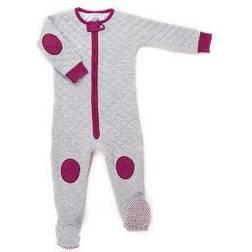 Baby Deedee Sleepsie Warm Footie with Diaper Zip - Heather Gray Mauve