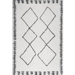 Jonathan Y Calvia Moroccan Diamond Shag White, Black 48x72"