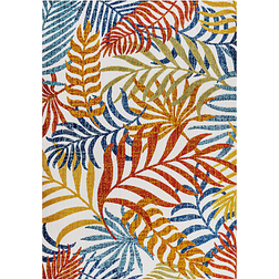 Jonathan Y Tropics Palm Leaves Beige, Orange 36x60"