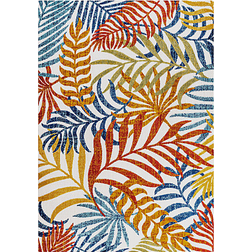 Jonathan Y Tropics Palm Leaves Beige, Orange 48x72"