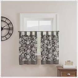 Waverly Stencil Vine Light Filtering Window Curtain Tier Pair