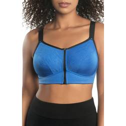 Parfait Wave Wire Free Zip Front Sports Bra - Nautical Blue