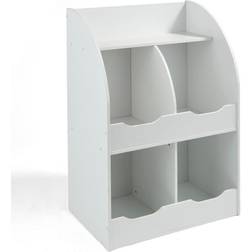 Badger Basket Four Bin Storage Cubby with Bookshelf