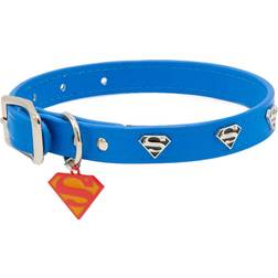 Blue with Shield Embellishments Vegan Leather Pet Collar