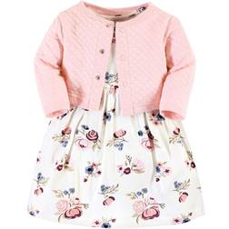 Baby Quilted Cardigan & Dress - Dusty Rose Floral