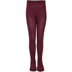 Melton Rib Bamboo Tights - Bordeaux w. Glitter (922001-781)