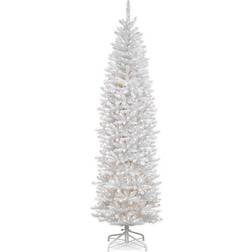 National Tree Company 9 ft. Kingswood White Fir Pencil with Clear Lights Christmas Tree