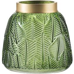 A&B Home Fern Leaf Glass Vase, Green Vase