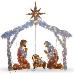 National Tree Company Crystal Splendor Nativity Set White Decoration 51.5"