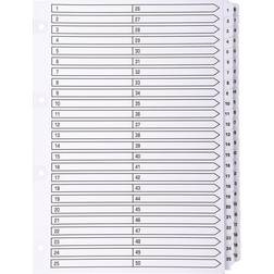 Exacompta Guildhall Mylar Index 1-50 A4 White