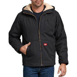 Dickies Duck High Pile Fleece Lined Hooded Jacket - Rinsed Black