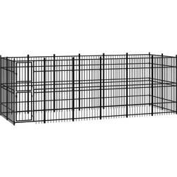 vidaXL Outdoor Dog Kennel Steel 11.06 mÂ²