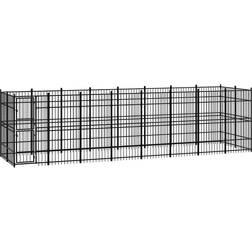 vidaXL Outdoor Dog Kennel Steel 14.75 mÂ²