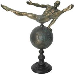 Dkd Home Decor ative Figure World Golden Resin Gymnast Modern (29 x 16 x 33 cm) Dekofigur