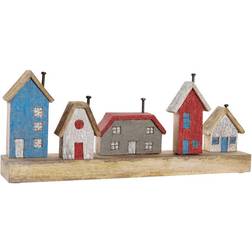 Dkd Home Decor ative Figure Multicolour Iron Houses (60 x 10 x 24 cm) Pyntefigur