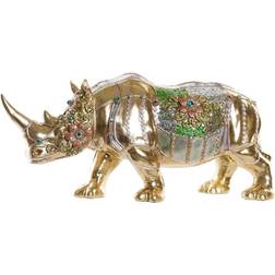 Dkd Home Decor ative Figure Golden Resin Multicolour Rhinoceros (55 x 17,5 x 25 cm) Pyntefigur