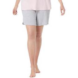 Dreams & Co Women's Print Pajama Shorts Plus Size - Heather Grey