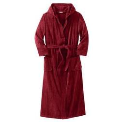 Men's Big & Tall Terry Velour Hooded Maxi Robe by KingSize in (Size 5XL/6XL)